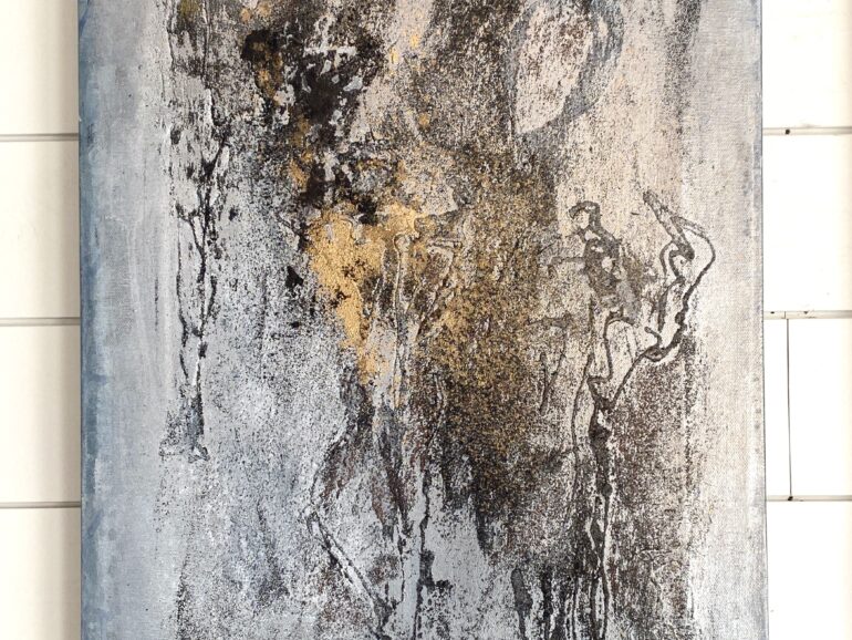 En hyllning till de osynliga kreativa gnistorna, de modiga tankarna. förmågor som inte alltid syns vid första anblicken. akryl på canvas 40x80